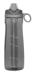Pogo Tritan Water Bottle with Soft Straw, Grey, 32 Oz.