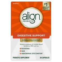 Align Probiotic Digestive Support, IBS Symptom Relief: Gas, Abdominal Discomfort, Bloating, Helps Healthy Intestinal Flora for Women & Men, 28 Capsules