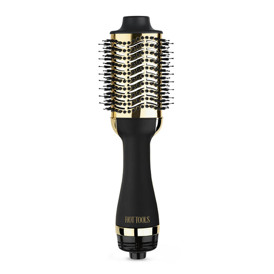 Hot Tools Professional 24K Gold Charcoal Infused one-step blowout Styler, Black/Gold, 1 Count (Pack of 1)