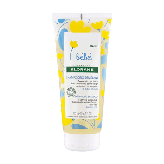 Klorane - Baby Detangling Shampoo with Soothing Calendula - Babies from birth - Delicate Hair, biodegradable - 200ml.
