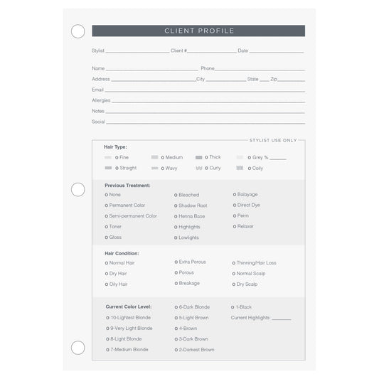Diane Fromm Stylist Client Data Refill Cards Personal Organizer Refill (391), 80 Count