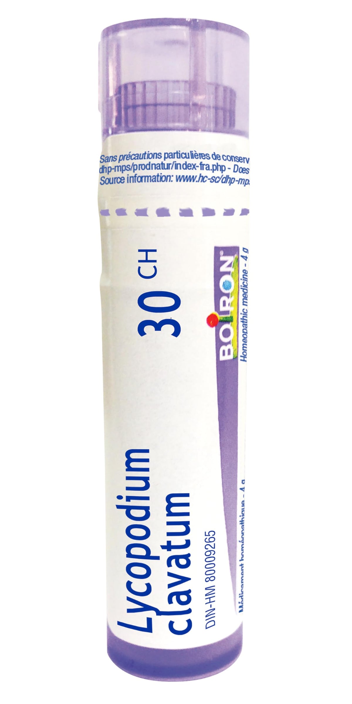 Boiron Lycopodium clavatum 30ch,Homeopathic medicine. Each tube contains 4 g (approximately 80 pellets)