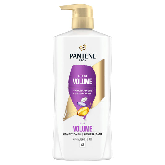 Pantene Conditioner for Fine Hair, Volume & Body, Safe for Color-Treated Hair, 476 mL