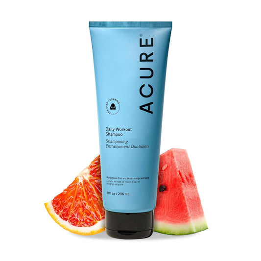 Acure Daily Workout Hair Shampoo for Women & Men with Oily Hair & Scalp, Clarifying Shampoo for Buildup, Sweat & Impurities, Deep Cleansing and Hydrating with Watermelon & Blood Orange Extract, 236ml