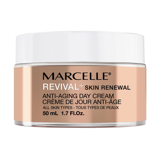 Marcelle Revival+ Skin Renewal Anti-Aging Day Cream, All Skin Types, 45+, Redensifying, Moisturizing & Smoothing, Cruelty-Free, Hypoallergenic, Paraben-Free, Fragrance-Free, 50 mL