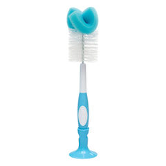 Dr. Brown’s Reusable Sponge Baby Bottle Cleaning Brush with Suction Cup Stand, Scrubber and Nipple Cleaner, Blue 1-Pack
