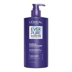 L'Oréal Paris EverPure Sulfate-Free Purple Conditioner for Toning Blonde, Bleached, Brown Highlighted, Silver and Gray Hair, With Purple Pigments, 680ml