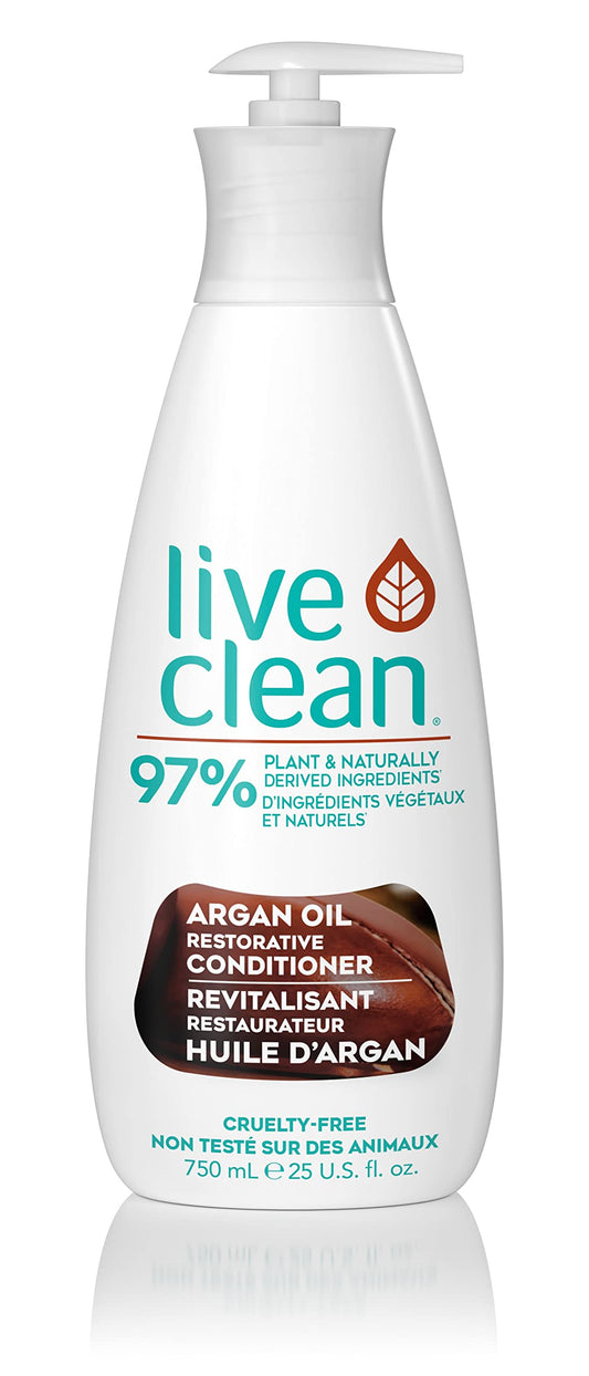 Live Clean Conditioner, Moisturizing Argan Oil, 750 mL