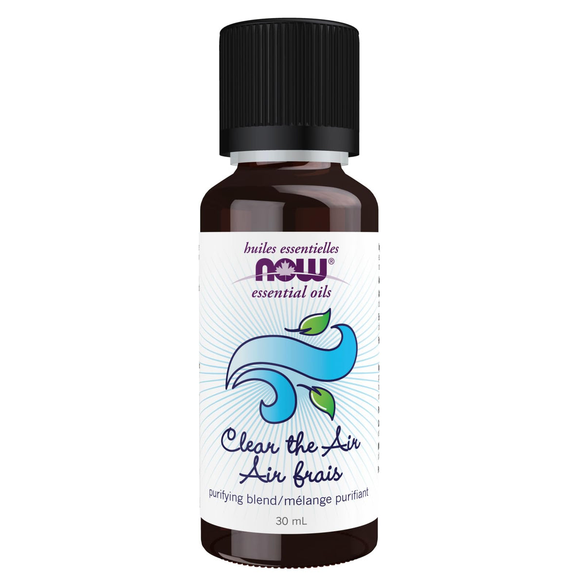 NOW Essential Oils, Clear the Air Oil Blend, Purifying Aromatherapy Scent, Blend of Pure Essential Oils, Steam Distilled, Vegan, Child Resistant Cap, 30mL