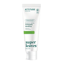 ATTITUDE Fluoride-Free Fresh Breath Toothpaste, Peppermint Flavor, EWG Verified, Vegan, Sugar-Free, Plant & Mineral-Based Ingredients, Clean Oral Care, 120 grams
