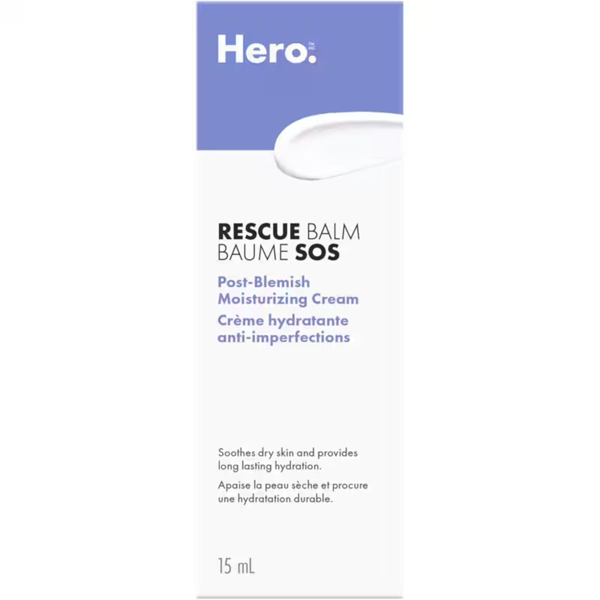 Hero Rescue Balm Post-Blemish Cream – Moisturizing & Soothes Dry, Sensitive Skin, Hydrating Formula, Non-Comedogenic Cream, Dermatologist Tested, 15ml (Pack of 1)