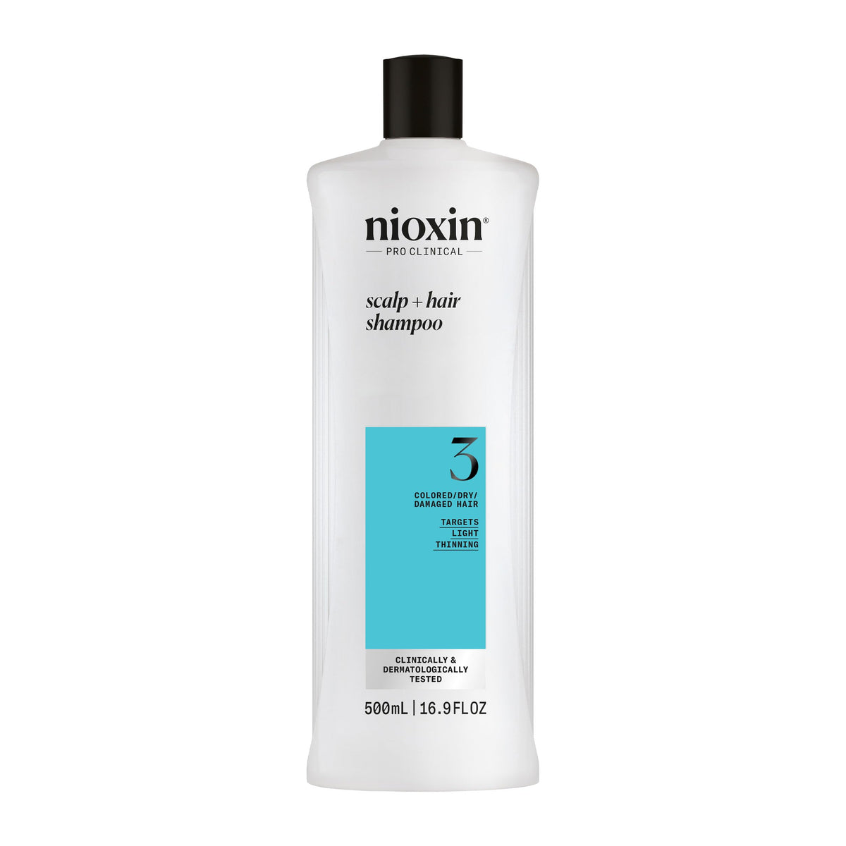 Nioxin System 3 Scalp + Hair Thickening Shampoo | For Colored, Dry, & Damaged Hair with Light Thinning | Maintain Vibrant Color | Strengthen & Nourish with Niacinamide & Biotin | 16.9 Fl Oz