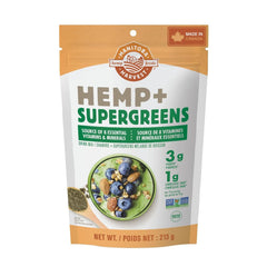 Manitoba Harvest Hemp & Supergreens Powder, 213g – Green Superfood Powder with 1g Omegas 3&6, 3g Fibre per serving – Vegan, Non-GMO Project Verified - 8 Essential Vitamins & Minerals