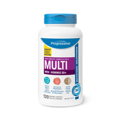 Progressive Advanced Multivitamin for Men 50+, with Maca, Turmeric, Bacopa Extract and CoQ10. For Immune and Joint Support, Heart Health, and Inflammation, 100% Complete, Canadian-Made, 120 Count