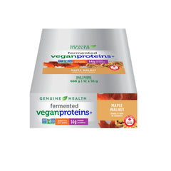 Genuine Health Fermented Organic Vegan Proteins+ Bar, Pack of 12, 14g of plant-based protein, Easy to digest & absorb, Maple Walnut flavour, Gluten-free, Non-GMO
