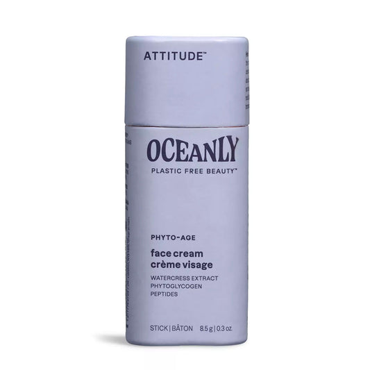 ATTITUDE Oceanly Face Cream Stick, Made in Canada, EWG Verified, Plastic-free, Plant & Mineral-Based Ingredients, Vegan Beauty Products, PHYTO AGE, Unscented, 8.5 grams