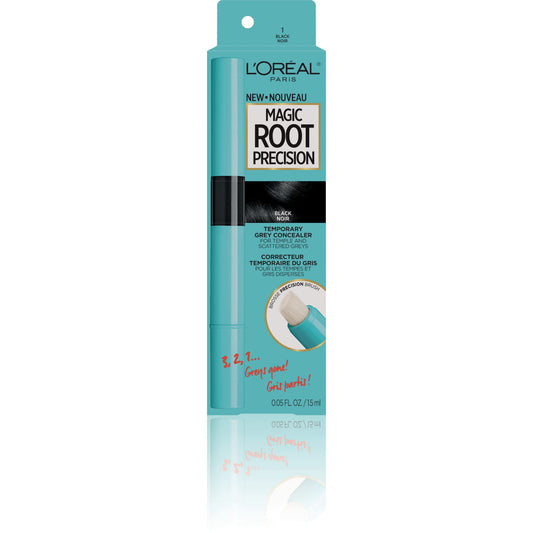 L’Oréal Paris Magic Root Precision Temporary Root Hair Color, Black, for Temples and Scattered Greys, Hair Dye, 1 EA