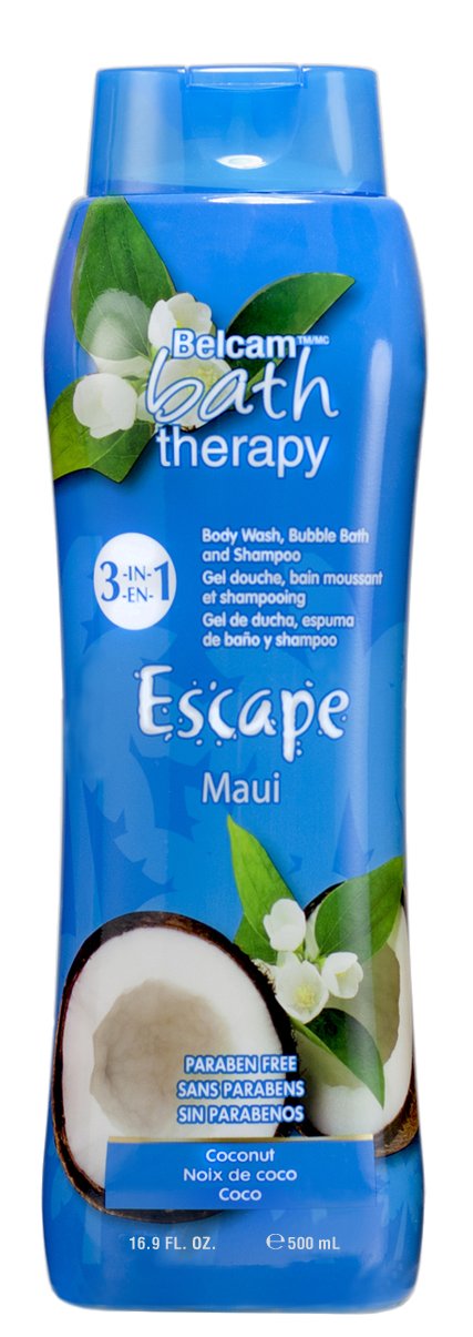 Escape 3-in-1 Body Wash, Bubble Bath & Shampoo, Maui Coconut, 500 mL