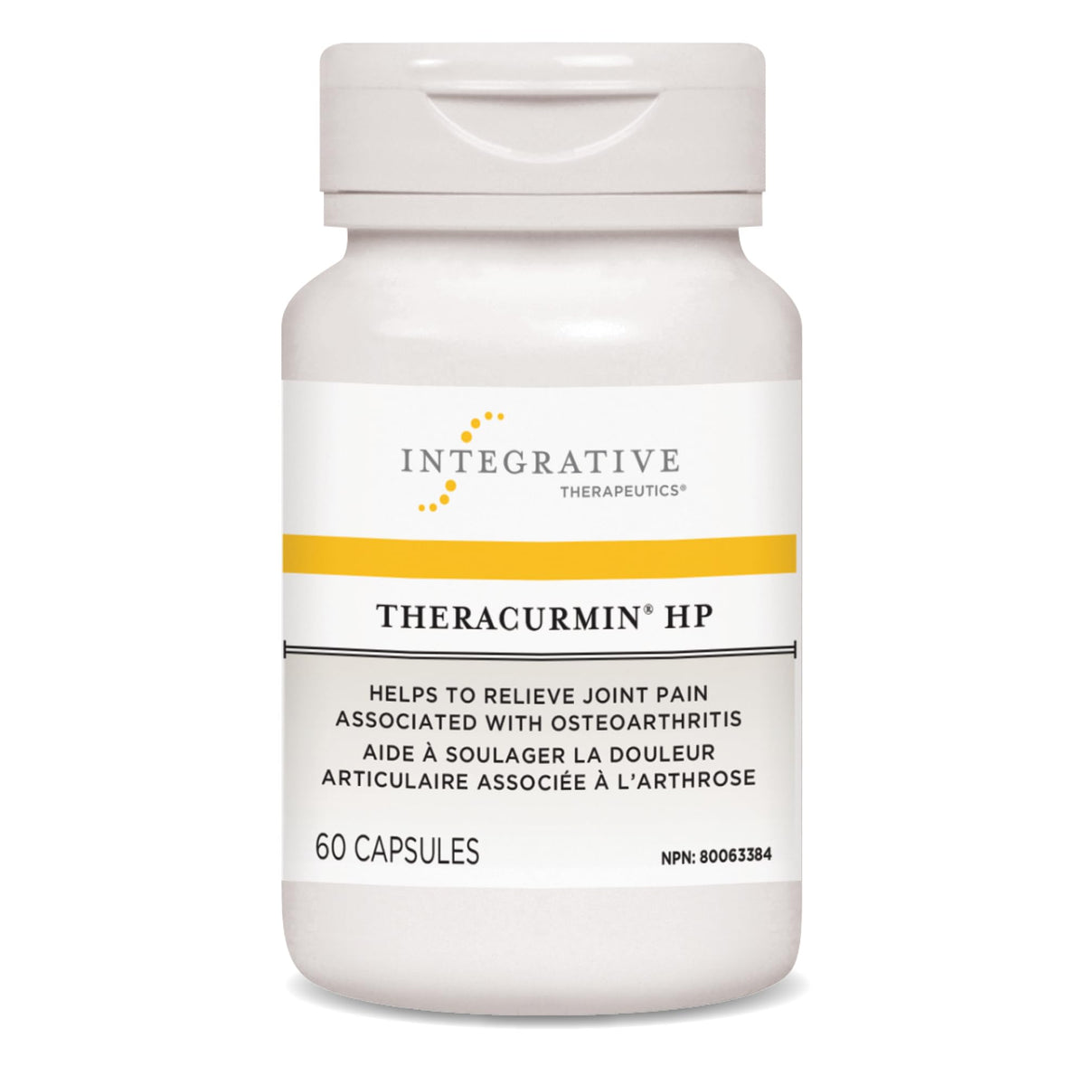 Integrative Therapeutics - Theracurmin HP - Turmeric, Curcumin Supplement - 27x More Bioavailable - High Absorption Turmeric - Helps Relieve Joint Pain Associated with Arthritis - 60 Capsules