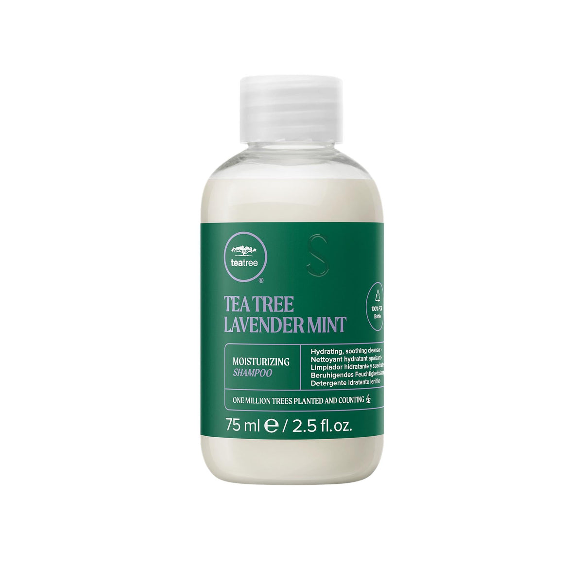 Tea Tree Lavender Mint Moisturizing Shampoo, Hydrates + Soothes, For Coarse + Dry Hair, 75 ml