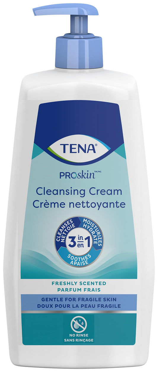 TENA Adult Cleansing Cream, Moisturizing Skin Health, No Rinse, Skin Protection, 500ml