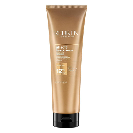 Redken All Soft Heavy Cream Hair Treatment, Conditions And Controls Frizz, Adds Shine, Smoothness, With Argan Oil, Moisturizing Mask For Dry And Brittle Hair, 250ml