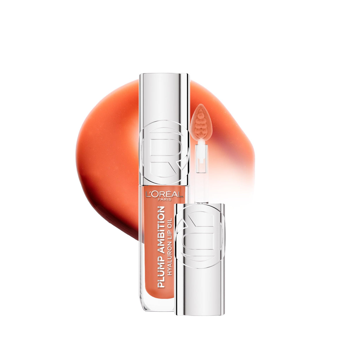 L’Oreal Paris Plump Ambition Tinted Lip Oil, Plumping Lip Gloss, Gentle Tingling, Non Sticky, Hydrating and Moisturizing, Infused with Hyaluronic Acid, LATTE GLACÉ, 5 ml