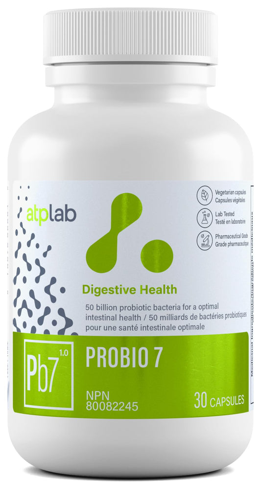 ATP LAB Probio 7 Probiotics Supplement, 50 Billion CFU, 30 Veg Caps, 30-Day Supply, Promotes Digestive Wellness & Support a Balanced Gut Environment, Lab Tested for Purity & Precision