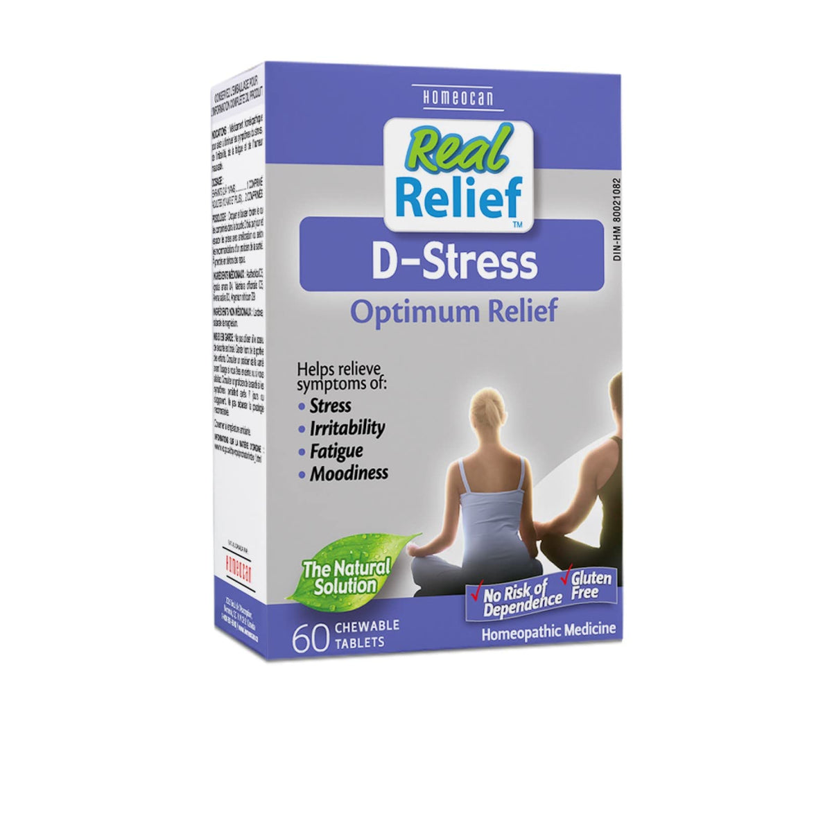 Homeocan - Real Relief D-Stress Tablets, 60 Chewable Tablets - Optimum Relief, Irritability, Fatigue, Moodiness and Stress Relief Supplement - Natural Solution - Gluten Free
