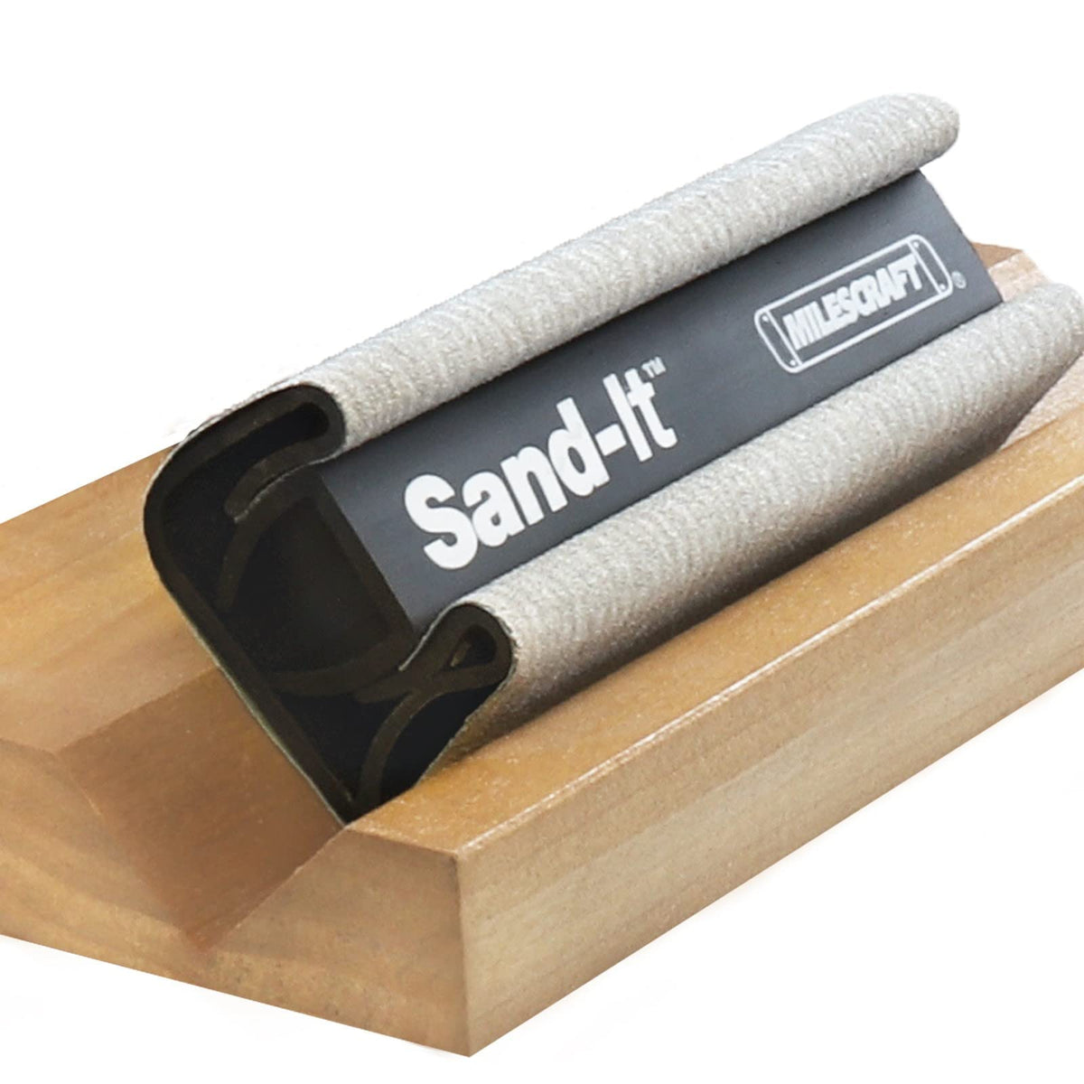 Milescraft 1622 Sand-It Multi-Surface Sanding Block for Flat, Concave, Convex & Round Surfaces - Fits Tight Spaces, Accepts ¼ Sheet Sandpaper, 150 Grit Included