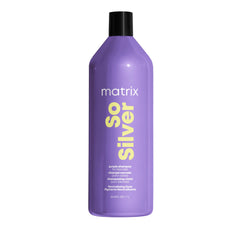 Matrix So Silver Purple Shampoo, Neutralizes Yellow Tones, Neutralizes Brassy Tones, Tones Blonde and Silver Hair, For Blonde, For Silver Hair, For Grey Hair, 1000ml (Packaging May Vary)