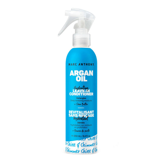Marc Anthony Argan Oil & Shea Butter Leave In Deep Conditioner for Frizz – Argan, Shea Butter & Keratin Heat Protectant Spray & Detangler for Shine - Color Safe Product For Fine Dry Damaged Hair 8.4oz / 250 milliliters