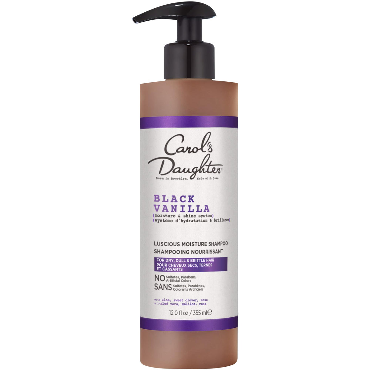 Carol's Daughter Black Vanilla Moisturizing Sulfate-Free Shampoo, with Rosemary Oil, for Curly, Wavy Hair, 355ml