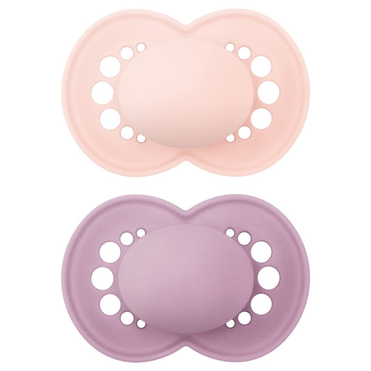 MAM Original Matte Baby Pacifiers 6-16 Months, Binky For Newborn Babies, BPA-Free Skin Soft Silicone Nipple, Easy To Clean, Developed With Medical Experts, 2 Pk, With Sterilizer Case, Made In Europe