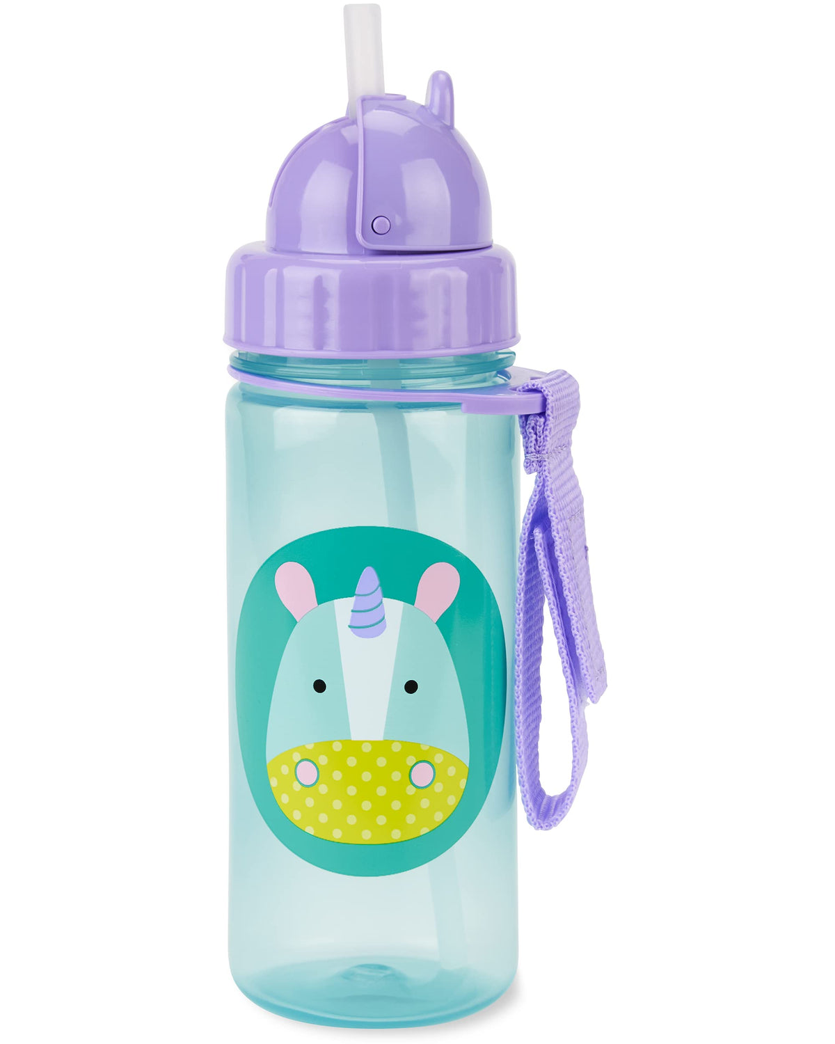 Skip Hop Toddler Sippy Cup with Straw, Zoo Straw Bottle 13 oz, Unicorn