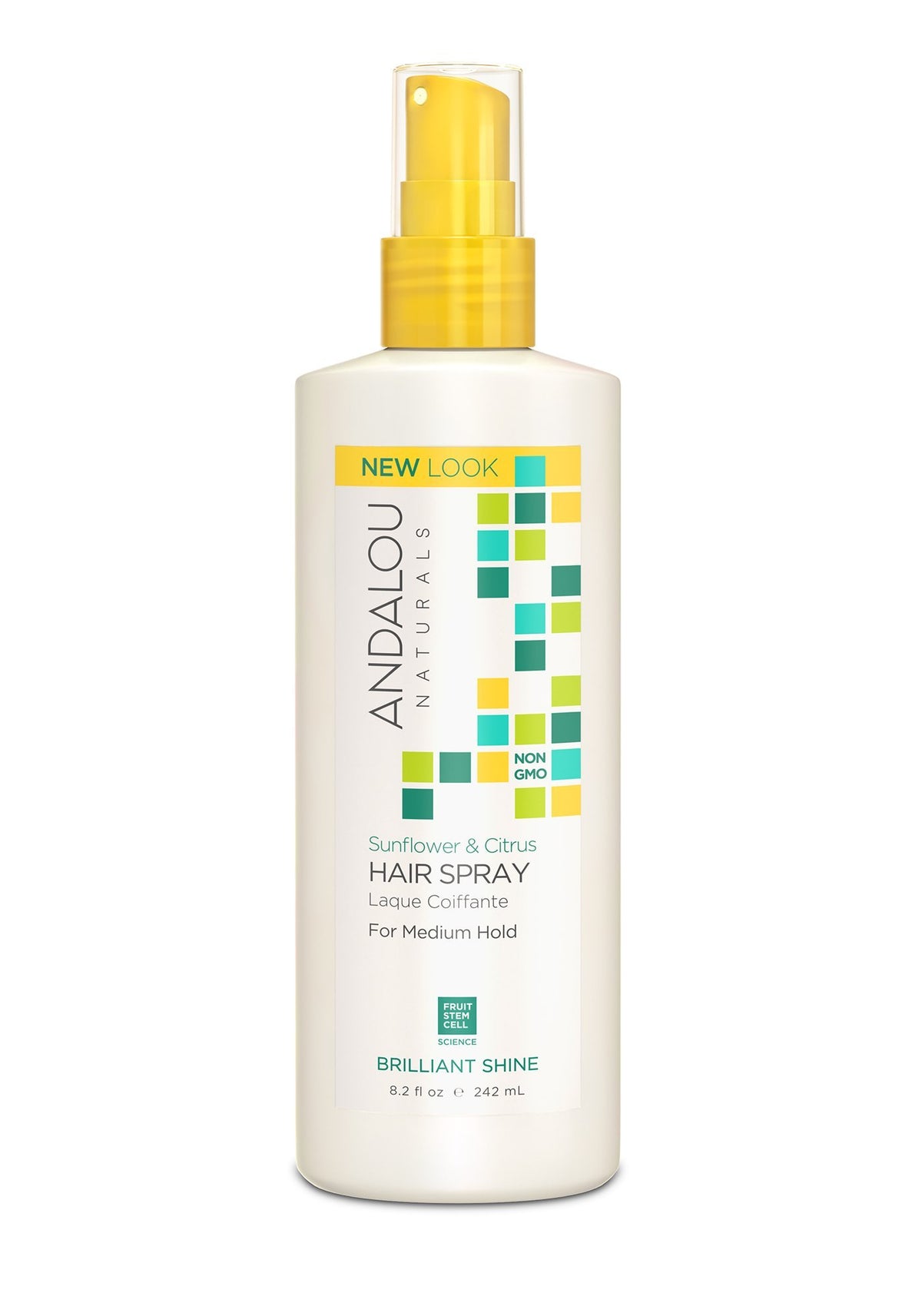 Andalou Naturals Perfect Hold Hair Spray - Hair Setting Spray With All Natural Ingredients, Sunflower and Citrus, 242 mL