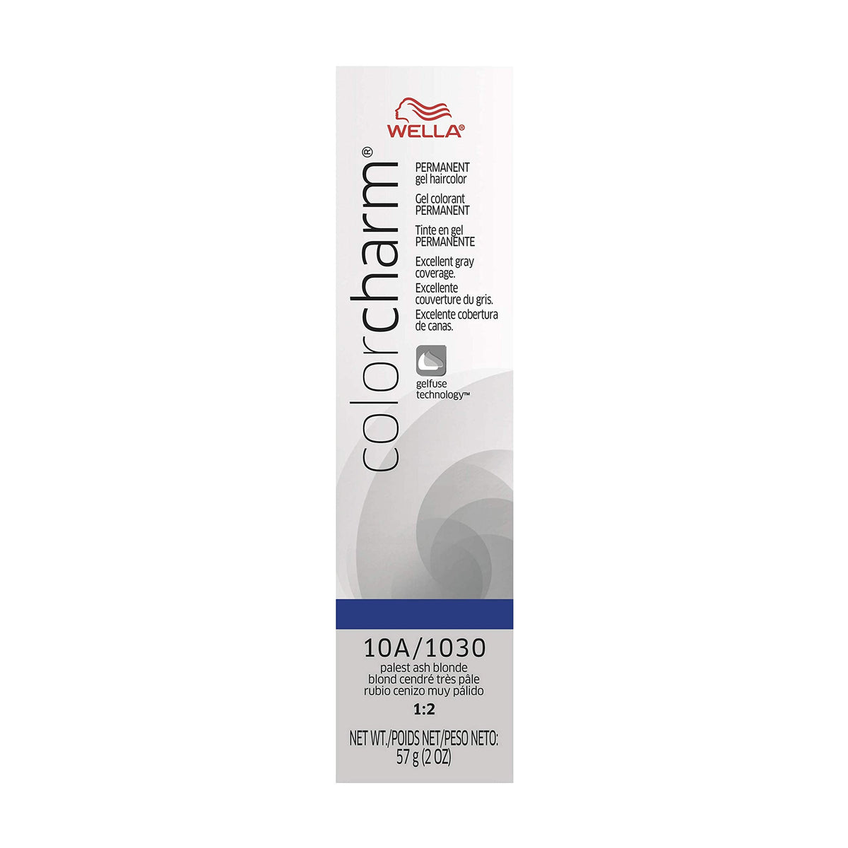 COLORCHARM Permanent Gel | Hair Color for Gray Coverage| 10A Palest Ash Blonde| 2 Fl oz.