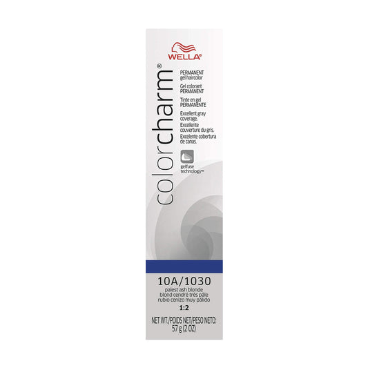 COLORCHARM Permanent Gel | Hair Color for Gray Coverage| 10A Palest Ash Blonde| 2 Fl oz.
