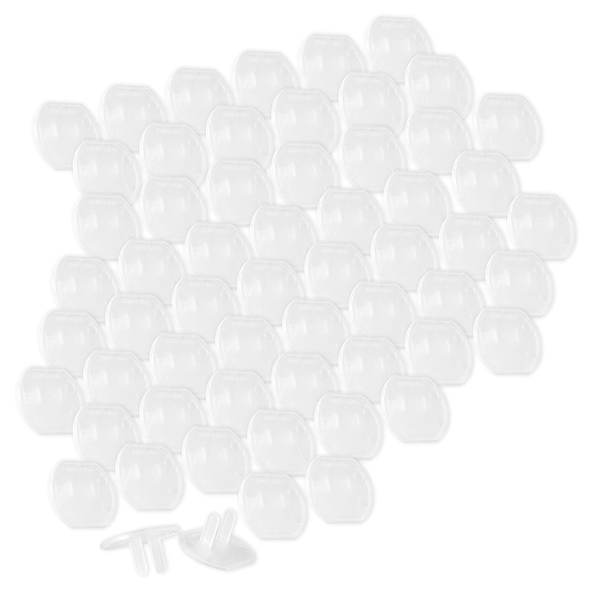 GE Plastic Outlet Covers, 60 Pack, Shock Prevention, Child Safe, Easy Install, UL Listed, Clear, 54615