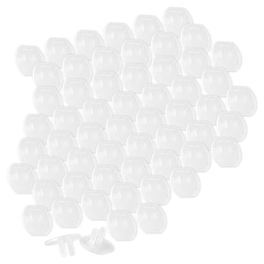 GE Plastic Outlet Covers, 60 Pack, Shock Prevention, Child Safe, Easy Install, UL Listed, Clear, 54615