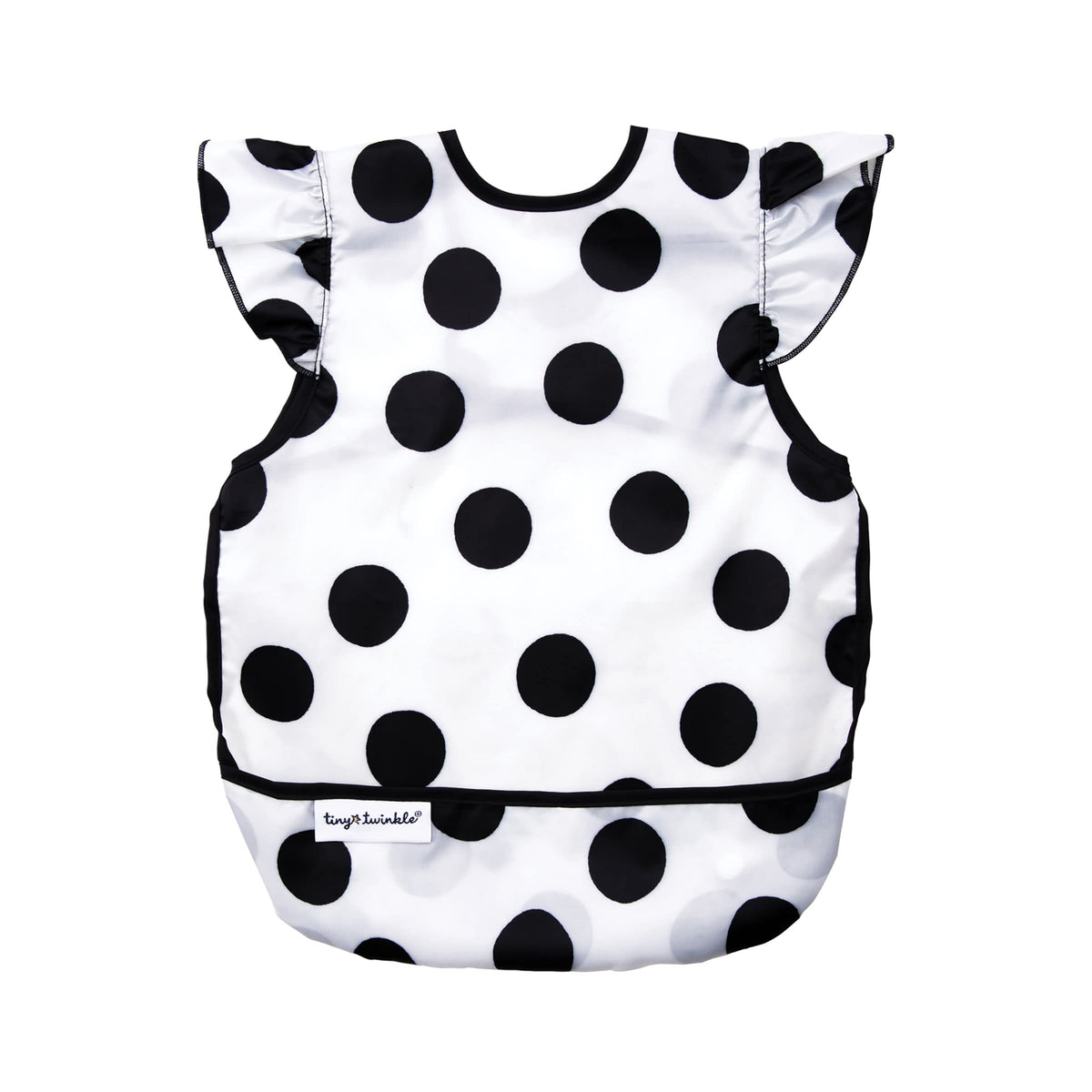 Tiny Twinkle Mess Proof Baby Bib Waterproof Toddler and Baby Apron Bib Machine Washable Polka Dot