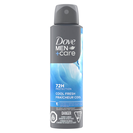 Dove Men+Care Cool Fresh 72H Dry Spray Antiperspirant Deodorant for Men with Vitamin E and Non-Irritant Formula, 107g