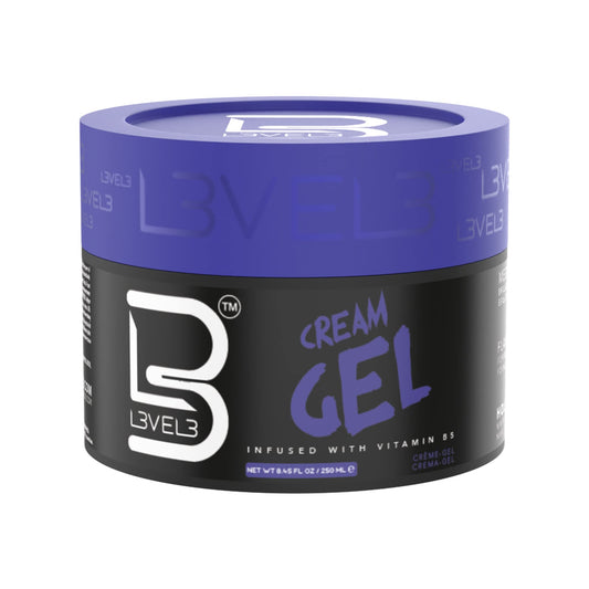 L3VEL3 Cream Hair Gel - Delivers Medium Hold and Volume - Provides Long Lasting Shine - Flake Free Formula - Enriched with Vitamin B - Adds a Refreshing Fragrance - Rinses out Easily - 250 ml