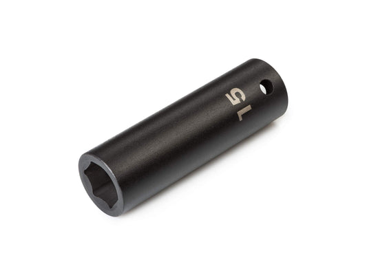 TEKTON 1/2 Inch Drive x 15 mm Deep 6-Point Impact Socket | SID23115