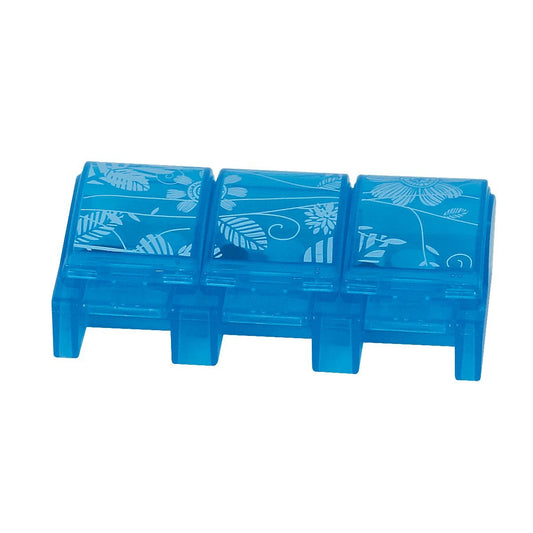 EZY DOSE Soft Touch 3 Compartment Pill Organizer (2XL), Daily Pill Box for Medication, Vitamins & Supplements, Easy Open, BPA-Free, Travel Pill Case, Blue