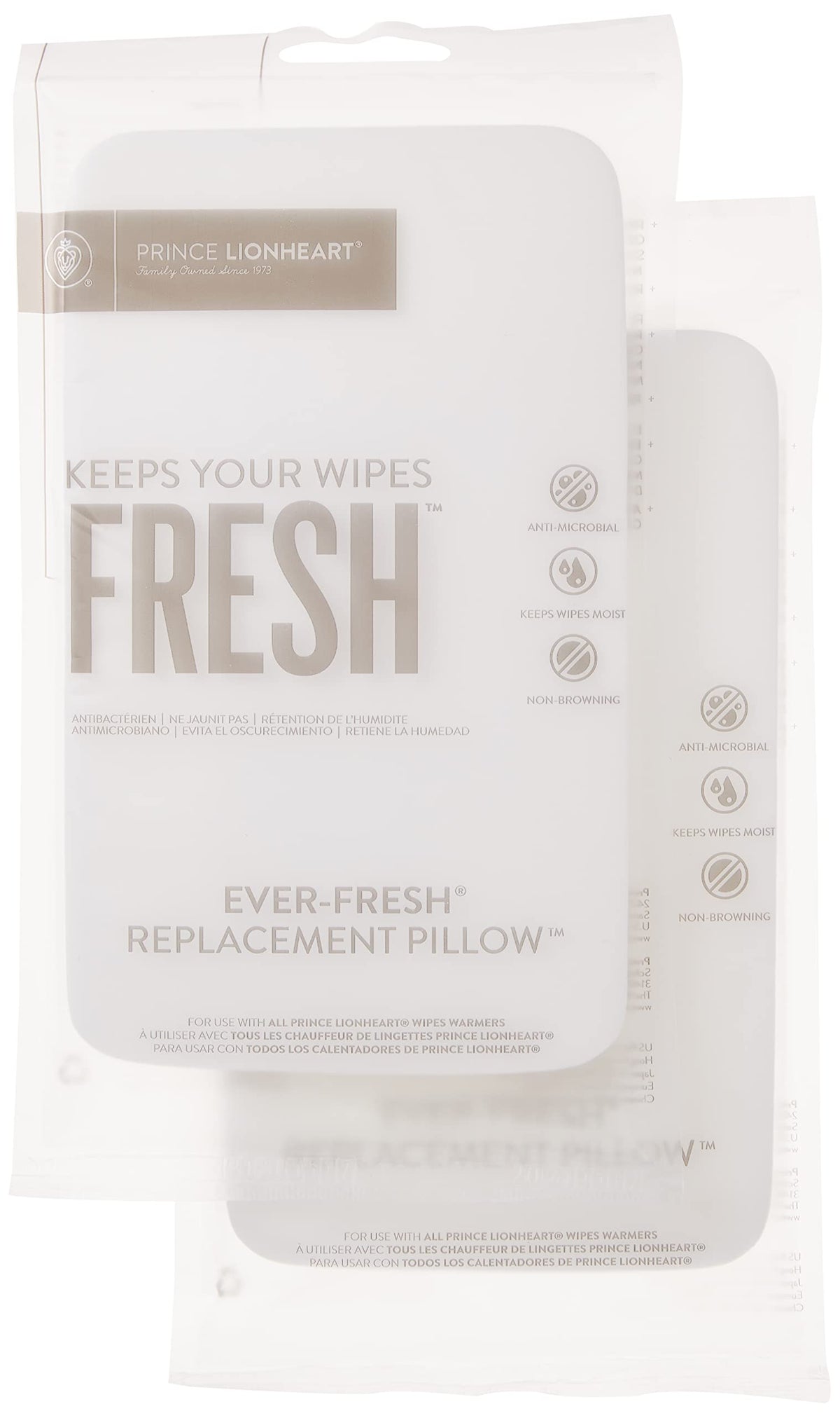 Prince Lionheart Ever-Fresh Replacement Pillows for Ultimate Wipes Warmer, 2 Count