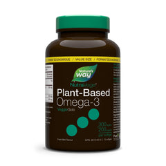 Nature's Way NutraVege Plant-Based Omega-3 Softgels – Vegan-Friendly Omega-3 Supplement with 300mg EPA + 200mg DHA – Fresh Mint Flavour – Support Heart, Eyes and Brain Function - 75 Softgels (Value Size)