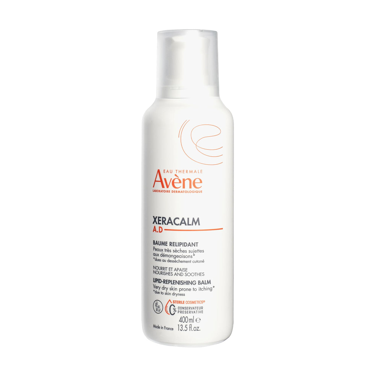 Eau Thermale Avene XeraCalm A.D Lipid-Replenishing Balm, Atopic skin, No Preservatives, Fragrance-Free, paraben and alcohol-free, 400 ml