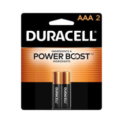 Duracell Coppertop AAA Batteries with Power Boost Ingredients, Triple A Batteries, 2 Count (Pack of 1) for Household and Office Devices, Alkaline AAA Battery
