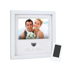 Pearhead Heart Thumbprint Keepsake Photo Frame and Ink Kit, Wedding Registry, Wedding Gift, White 8x8x0.63 Inch (Pack of 1)